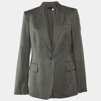 Pre Owned Stella McCartney Grey Wool Button Front Blazer M