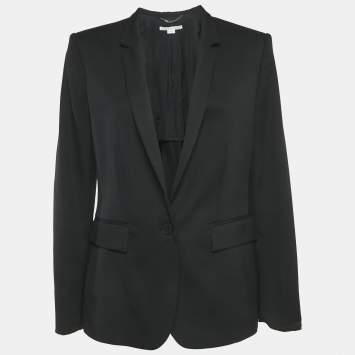 Pre Owned Stella McCartney Black Wool Button Front Blazer M