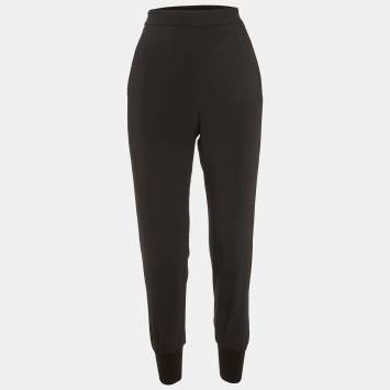 Pre Owned Stella McCartney Black Crepe Jogger Pants XS