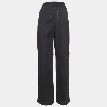 Pre Owned Stella McCartney Navy Blue Denim Wide Leg Jeans S Waist 28"