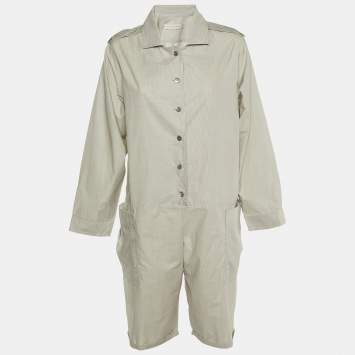 Stella McCartney Light Grey Striped Cotton Playsuit S