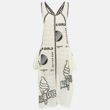 Pre Owned Stella McCartney White Embroidered Lace Sleeveless Long Dress M