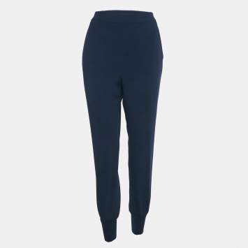 مملوكة مسبقًا Stella McCartney Navy Blue Crepe Joggers M