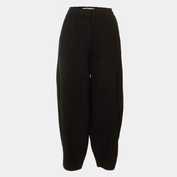 مملوكة مسبقًا Stella McCartney Black Cady Tapered Trousers S