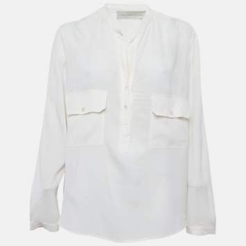 Pre Owned Stella McCartney Off-White Crepe Button Down Blouse M