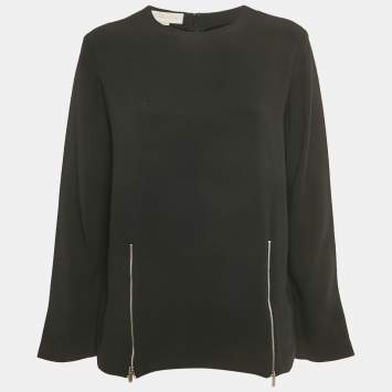 Pre Owned Stella McCartney Black Crepe Long Sleeve Blouse S