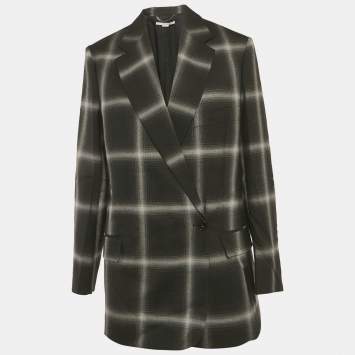 مملوكة مسبقًا Stella McCartney Black /Grey Checkered Rylee Oversize Blazer S
