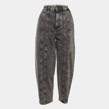 مملوكة مسبقًا Stella McCartney Grey Denim Logo Embroidered Jeans M/Waist 28"