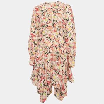مملوكة مسبقًا Stella McCartney Pink Floral Print Silk Dress M