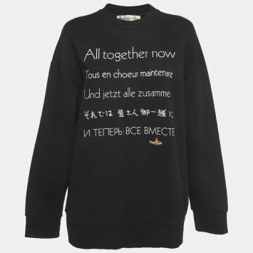 Pre Owned Stella McCartney X The Beatles Black Cotton Embroidered Sweatshirt S