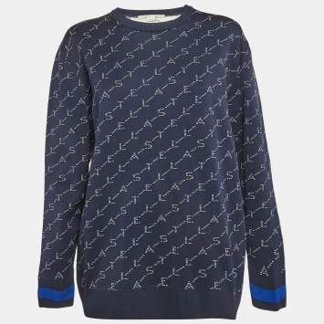 مملوكة مسبقًا Stella McCartney Blue Jacquard Knit Sweatshirt S