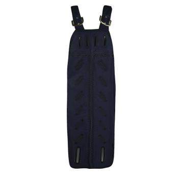 Pre Owned Stella McCartney Navy Blue Cutout Detail Zigarette Embroidered Ashley Drill Dress M