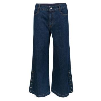 Pre Owned Stella McCartney Indigo Dark Wash Denim Flared High Waist Culottes M