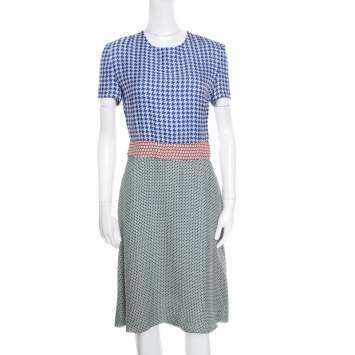 Pre Owned Stella McCartney Multicolor Printed Crepe Short Sleeve Dress S