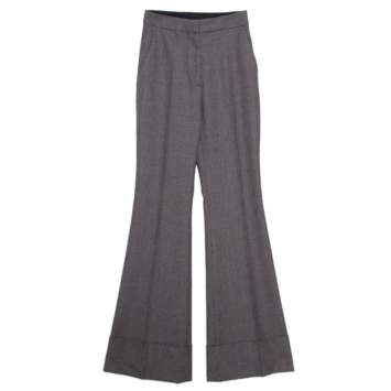 مملوكة مسبقًا Stella McCartney Monochrome Wool and Cotton Flared Bottom Trousers XXS