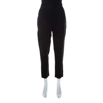 Pre Owned Stella McCartney Black Cady Bottom Zip Detail Tamara Trousers M