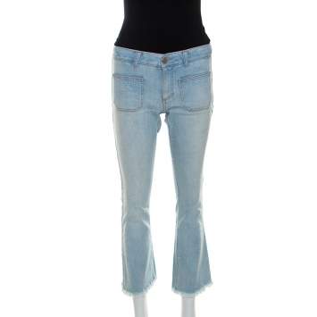 Pre Owned Stella McCartney Light Blue Denim Star Detail Flared Jeans S