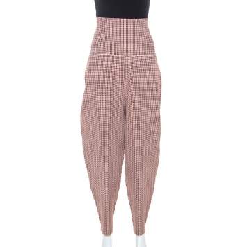 Pre Owned Stella McCartney Multicolor Houndstooth Pattern Knit Tapered Pants L