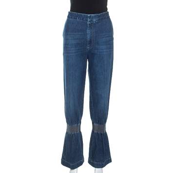 Pre Owned Stella McCartney Blue Denim Shirred Detail April Jeans M