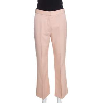 Pre Owned Stella McCartney Blush Pink Silk Wide Leg Eden Trousers XS