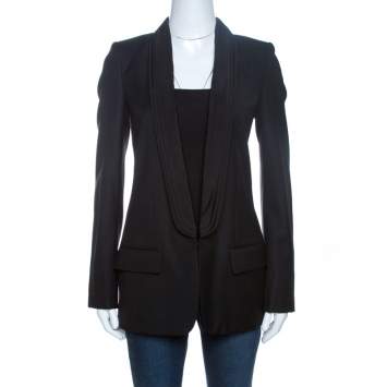 Pre Owned Stella McCartney Black Wool Tuxedo Jacket S