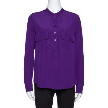 Pre Owned Stella McCartney Purple Silk Estelle Blouse XS