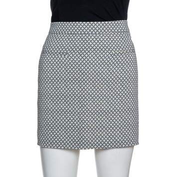 Pre Owned Stella McCartney Multicolor Knit Grid Patterned Mini Skirt M
