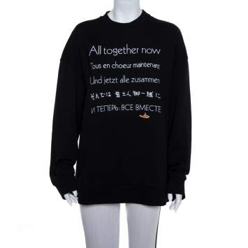 Pre Owned Stella McCartney The Beatles Black Cotton All Together Now Embroidered Sweatshirt M
