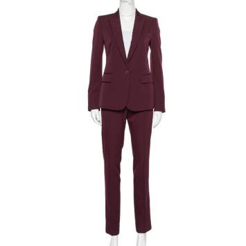 Pre Owned Stella McCartney Burgundy Wool Iris Suit S