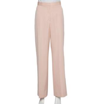 Pre Owned Stella McCartney Pink Wool Flared Leg Trousers S