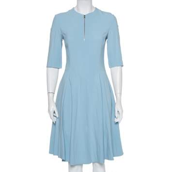 Pre Owned Stella McCartney Powder Blue Crepe Paneled Midi Dress S
