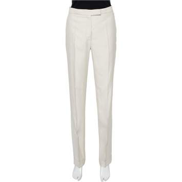 Pre Owned Stella McCartney Beige Crepe Straight Leg Pants S