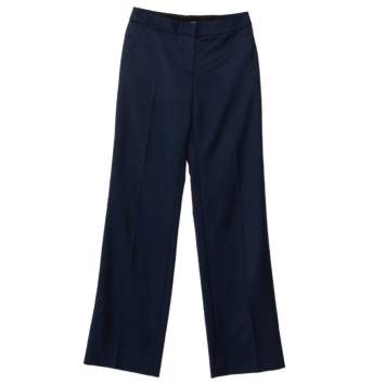 Pre Owned Stella McCartney Navy Blue Wool & Mohair Straight Leg Pants S