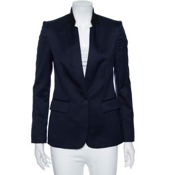 Pre Owned Stella McCartney Navy Blue Wool Single Button Blazer S