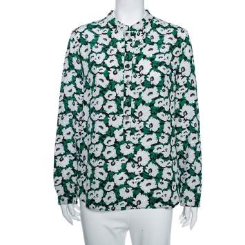 Pre Owned Stella McCartney Multicolored Floral Printed Wilson Silk Long Sleeve Blouse M