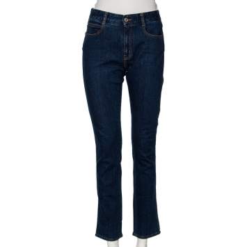 Pre Owned Stella McCartney Blue Denim Monogram Lining Slim-Fit Jeans M