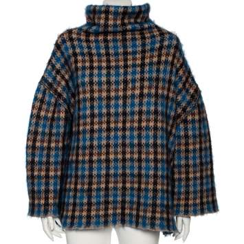 Pre Owned Stella McCartney Multicolor Patterned Wool And Mohair Oversized Sweater S