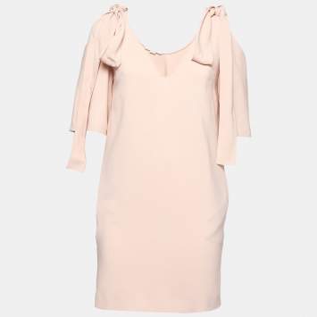 Pre Owned Stella McCartney Pink Crepe Cold Shoulder Mini Dress XS