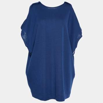 Pre Owned Stella McCartney Navy Blue Epaulette Detail Sleeveless Top XS