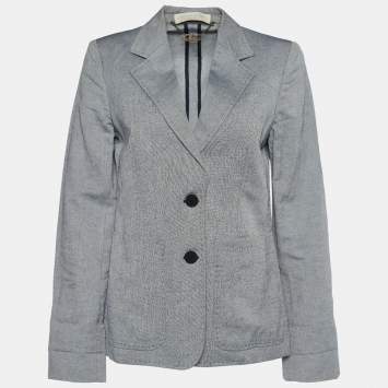 Pre Owned Stella McCartney Grey Linen Single Breasted Blazer M