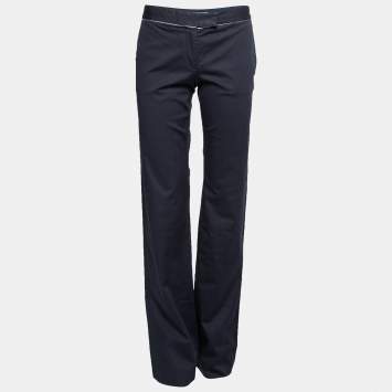 مملوكة مسبقًا Stella McCartney Navy Blue Cotton Trousers S
