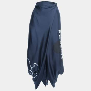 Pre Owned Stella McCartney Blue Silk Printed Harem Pants S