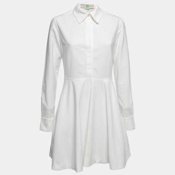 Pre Owned Stella McCartney White Cotton Collared Tennis Dress S