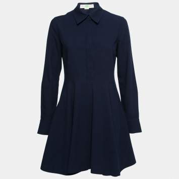 Pre Owned Stella McCartney Navy Blue Cotton Collared Tennis Dress S
