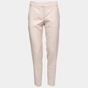 Pre Owned Stella McCartney Pink Textured Wool Tailored Trousers S