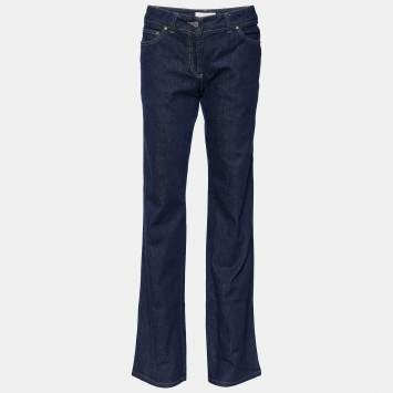 Pre Owned Stella McCartney Navy Blue Denim Studded Detail Jeans L