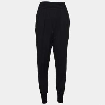 Pre Owned Stella McCartney Black Crepe Joggers S