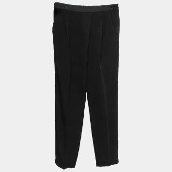 Pre Owned Stella McCartney Black Crepe Elasticized Waist Trousers S