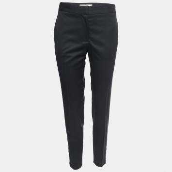 Pre Owned Stella McCartney Black Wool Straight Fit Pants M