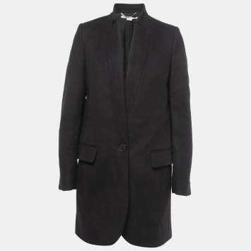 Pre Owned Stella McCartney Black Wool Single-Breasted Coat S